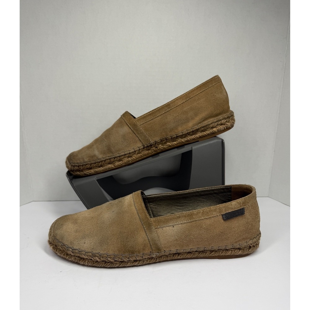 Brunello Cucinelli Tan Suede Monili Espadrilles Unisex Made in Italy Size 39.5
